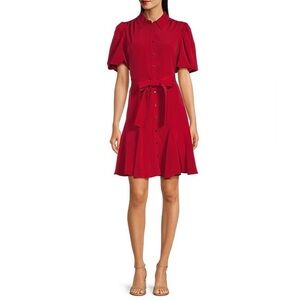 Karl Lagerfeld Red Mini Dress with Tie Waist